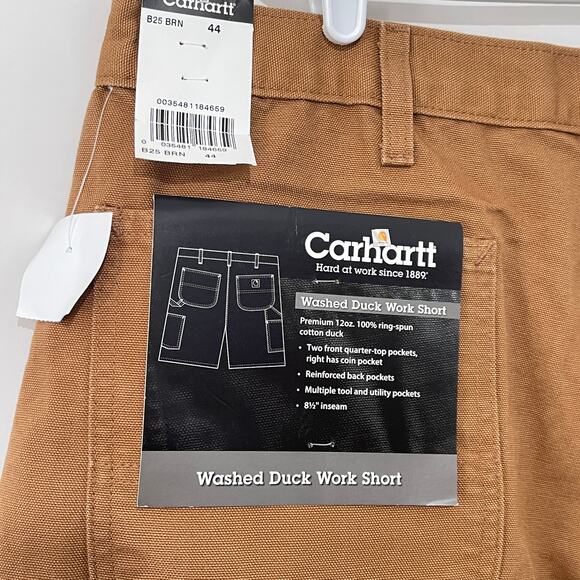 Carhartt Canvas Work Shorts Mens 44 Brown 8.5" Inseam Cargo Pockets NWT - Picture 5 of 8